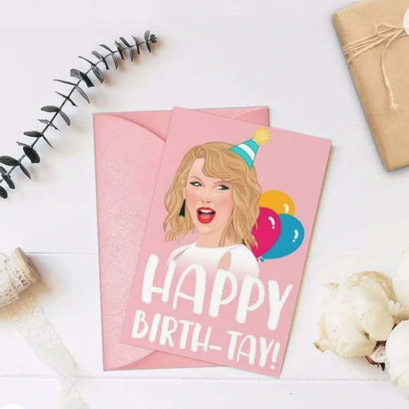 2 Taylor Swift Happy Birthday Card Swiftie Gift Eras Tour - Picture 4 of 9
